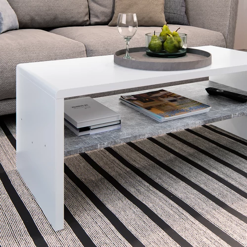Vicco dohányzóasztal 100 cm, fehér-beton