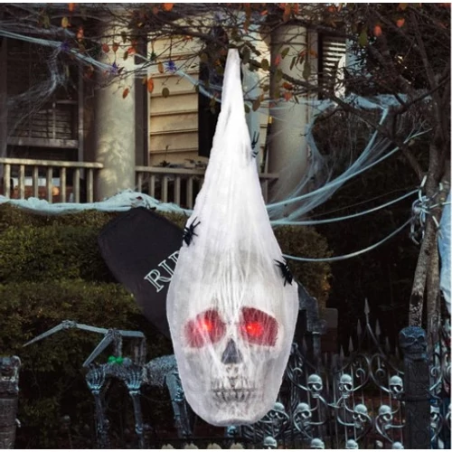 Halloween lógó koponya pókhálóval dekoráció, B.kategória