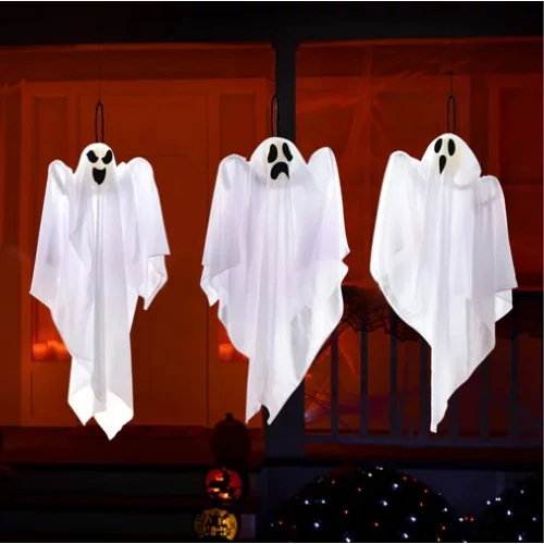 Halloween függő szellem dekoráció szett, 3 db-os