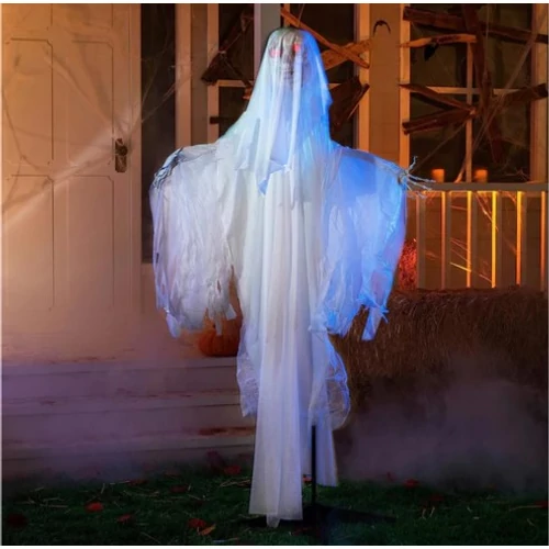 Halloween szellem dekoráció, 170 cm, mozgás, fény és hanghatással