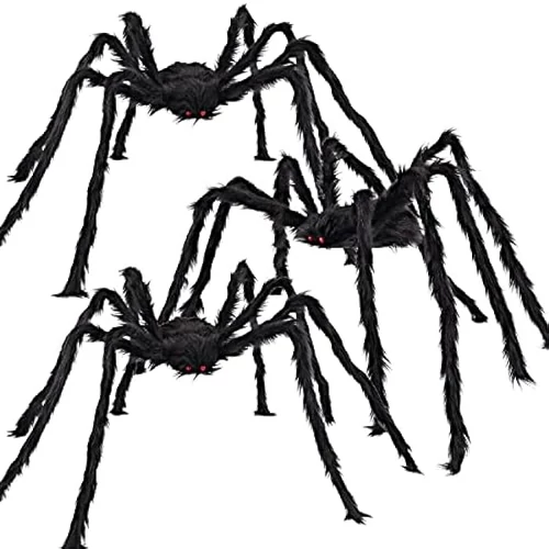 Halloween hatalmas szőrös pók vörös szemekkel, 160 cm 
