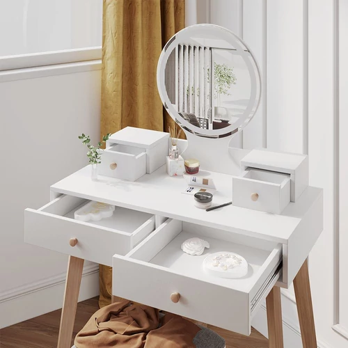 Vicco Finya fésülködőasztal székkel, led tükörrel, fehér, 80 cm