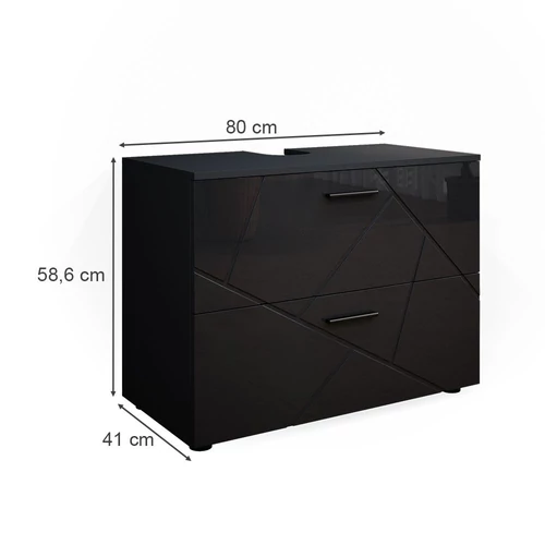 Vicco Irma mosdószekrény, 80 cm, magasfényű antracit