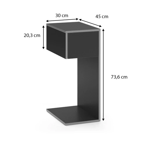 Vicco Kron játékasztal kiegészítő modul, fekete/szürke