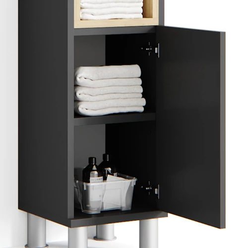 Vicco Aquis midi szekrény, 82 cm, antracit-sonoma