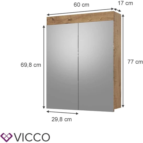 Vicco Luna tükrös szekrény 60x77 cm, tölgy