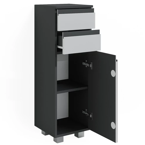 Vicco J-Shape midi szekrény, 95 cm, antracit-fehér