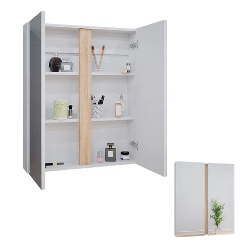 Vicco Gloria tükrös szekrény, 70 cm, fehér
