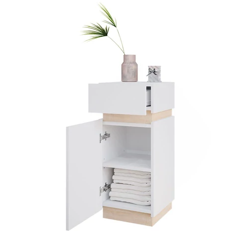 Vicco Gloria midi szekrény, 75,5 cm, fehér-sonoma