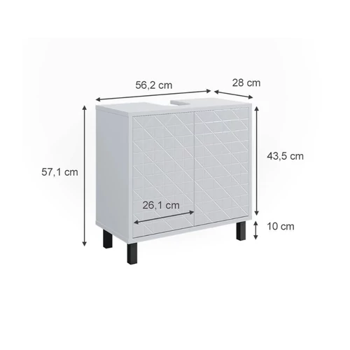 Vicco Agasta mosdószekrény, 56 cm, magasfényű fehér