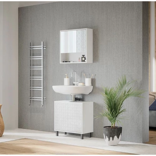 Vicco Agasta mosdószekrény, 56 cm, magasfényű fehér