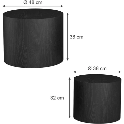 Livinity Giva kisasztal szett, 2 db, fekete