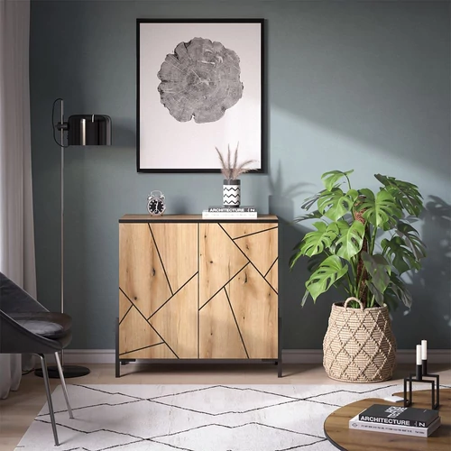 Vicco Hatto komód, 80 cm, tölgy