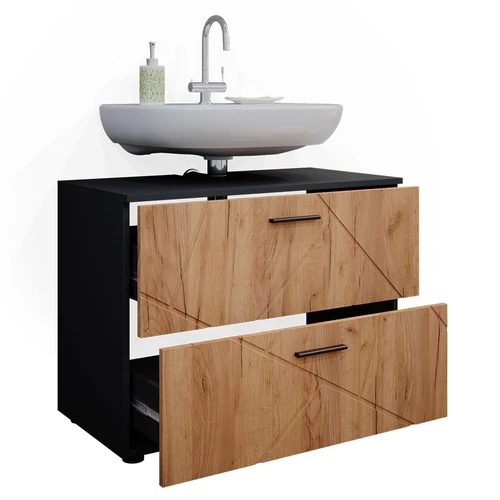 Vicco Irma mosdószekrény, 80 cm, antracit / tölgy