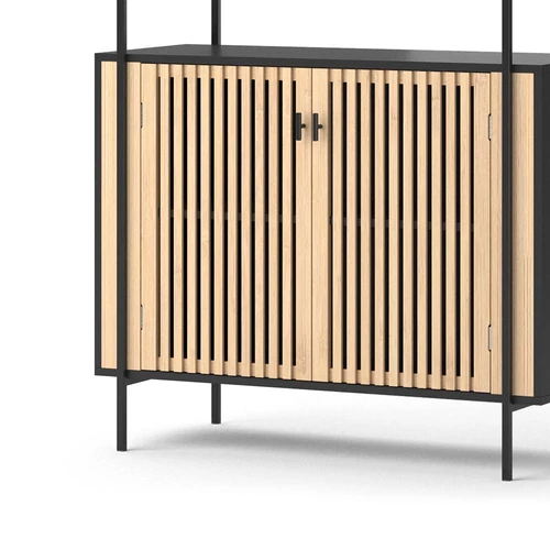 Vicco bambusz-fém tárolópolc, könyvespolc, 90 cm