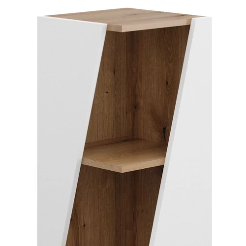 Vicco Benno sarokpolc, fehér/tölgy, 70 cm
