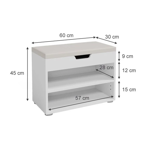 Vicco Rolfe cipőpad, fehér, 60 cm
