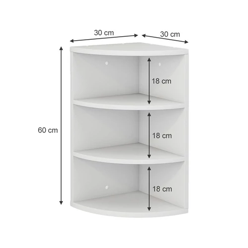 Vicco Fabienne sarokpolc, fehér, 60 cm