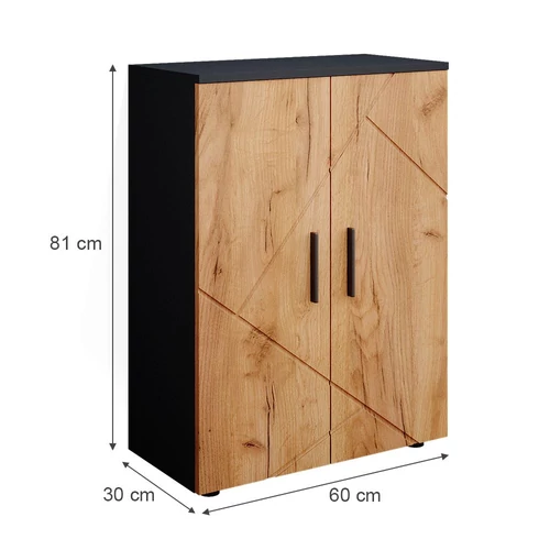 Vicco Irma fürdőszoba szekrény, 60 cm, antracit/tölgy