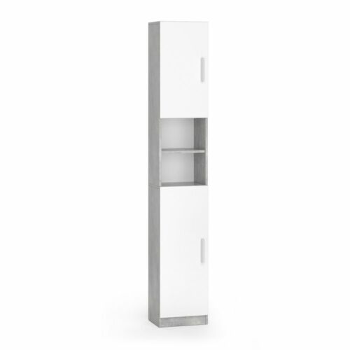 Vicco Luis magas álló szekrény, beton / fehér, 190 cm