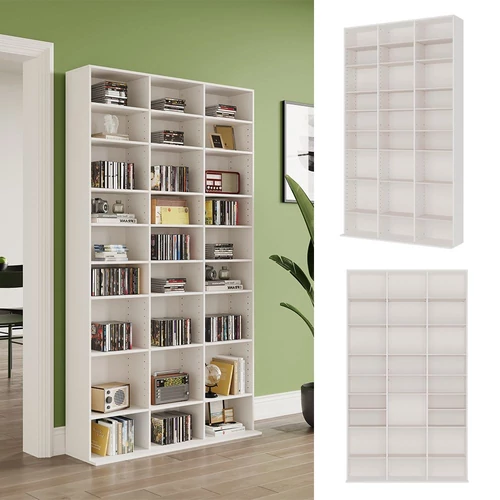 Vicco Anna CD, DVD polc, fehér, 102x178x23 cm