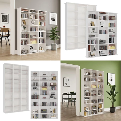 Vicco Anna CD, DVD polc, fehér, 102x178x23 cm