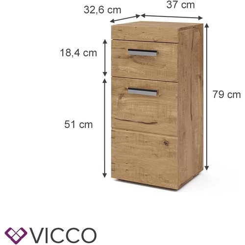 Vicco Luna midi szekrény, 79 cm, tölgy