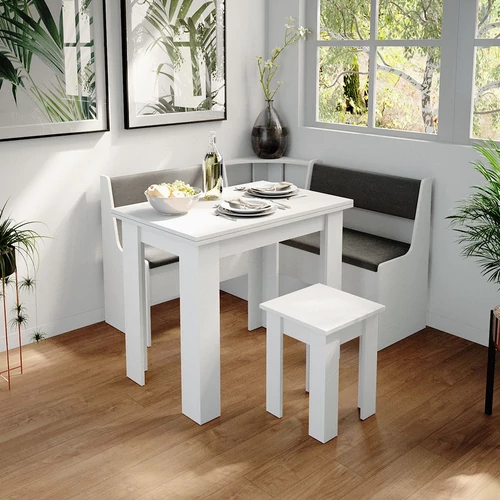 Vicco Roman konyhai sarokpad szett, 120x120 cm, fehér-antracit 