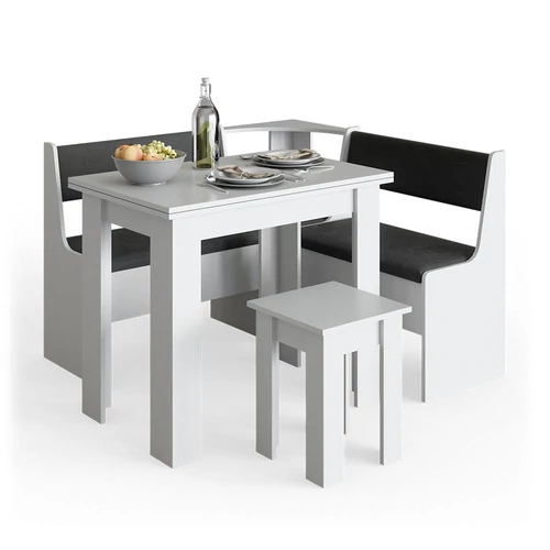 Vicco Roman konyhai sarokpad szett, 120x120 cm, fehér-antracit 