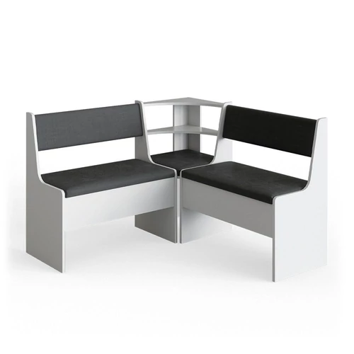 Vicco Roman konyhai sarokpad szett, 120x120 cm, fehér-antracit 