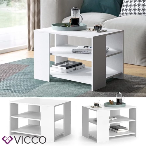Vicco Eymi dohányzóasztal, 70 cm, fehér