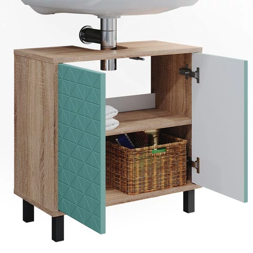 Vicco Agasta mosdószekrény, 56 cm, sonoma/menta