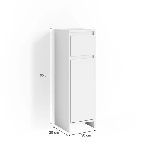 Vicco Emma midi szekrény, 95 cm, fehér