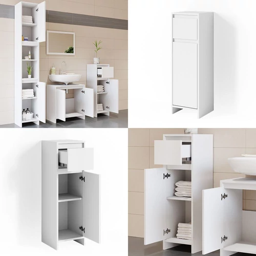 Vicco Emma midi szekrény, 95 cm, fehér