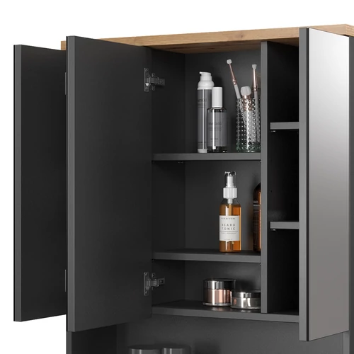 Vicco Eden tükrös szekrény 70x77 cm, antracit/tölgy
