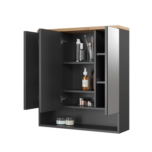 Vicco Eden tükrös szekrény 70x77 cm, antracit/tölgy