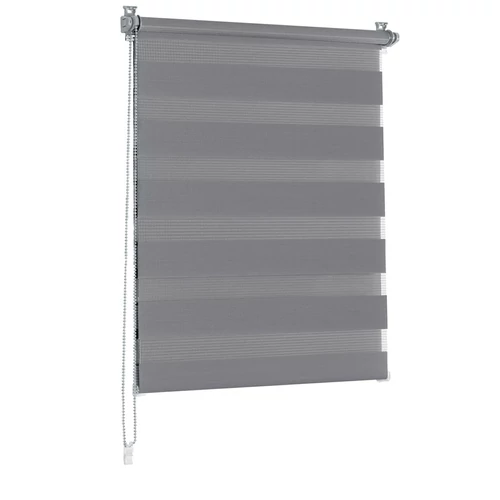 Woltu 70x150 cm sávos roló, dupla roló, zebra roló, fúrás nélkül, sötétszürke, sötétszürke szerelékkel