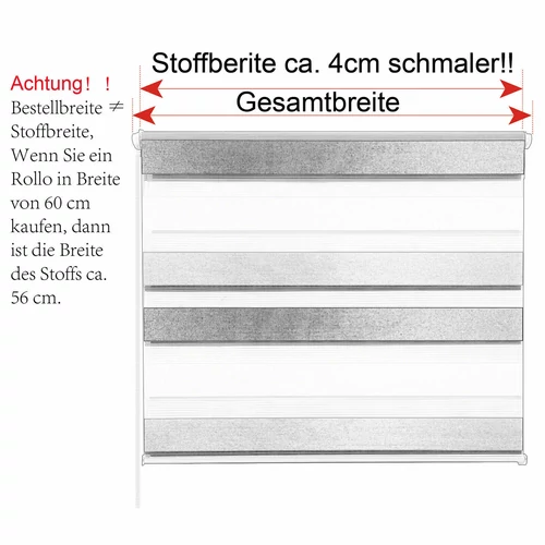 Woltu 70x150 cm sávos roló, dupla roló, zebra roló, fúrás nélkül, sötétszürke, sötétszürke szerelékkel