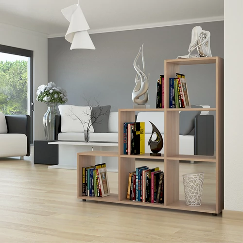 Vicco lépcsős polc 6 rekesszel, sonoma, 104x108x29 cm