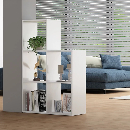 Vicco lépcsős polc 5 rekesszel, fehér, 73x108x29 cm