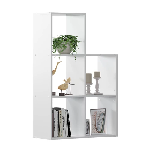 Vicco lépcsős polc 5 rekesszel, fehér, 73x108x29 cm