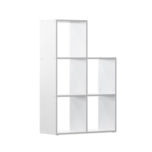 Vicco lépcsős polc 5 rekesszel, fehér, 73x108x29 cm