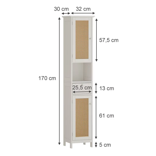Vicco Rosario magas álló szekrény, fehér, 170 cm 