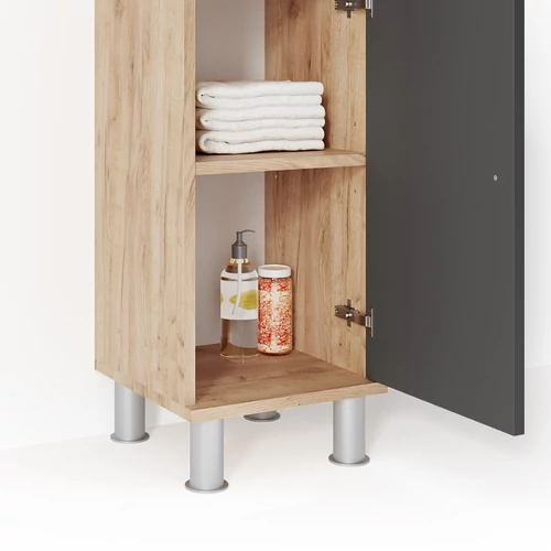 Vicco Fynn midi szekrény, tölgy-antracit, 95 cm
