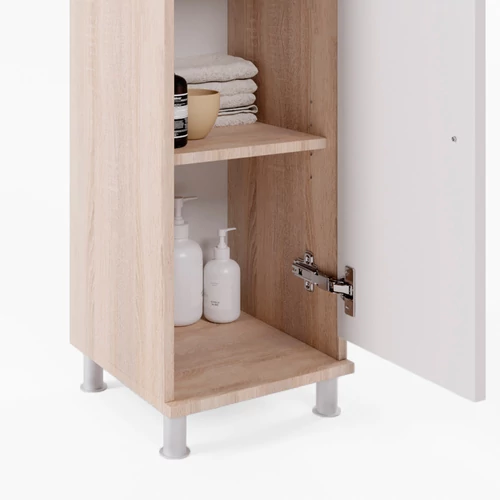 Vicco Fynn midi szekrény, tölgy-fehér, 95 cm