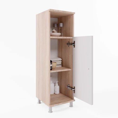 Vicco Fynn midi szekrény, tölgy-fehér, 95 cm