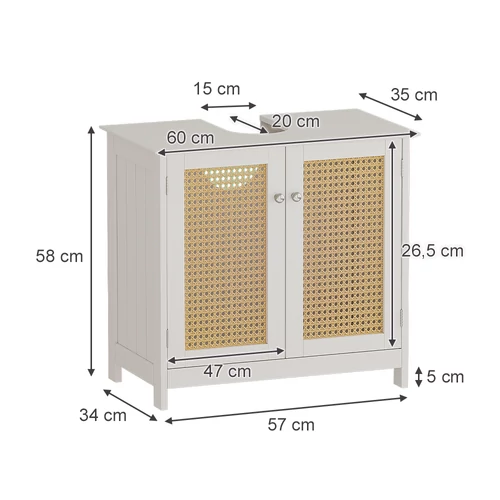 Vicco Rosario mosdószekrény, 60 cm, fehér