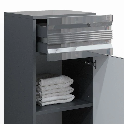 Vicco Freddy midi szekrény, 79 cm, magasfényű antracit 