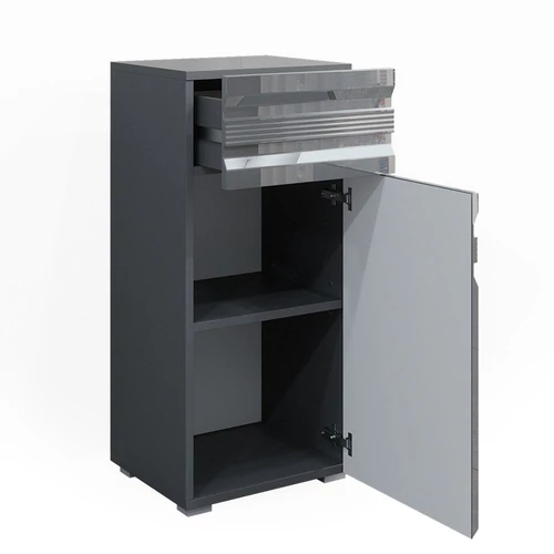 Vicco Freddy midi szekrény, 79 cm, magasfényű antracit 