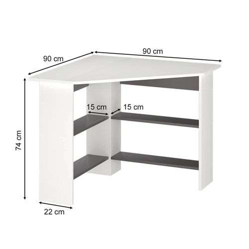 Vicco Arion sarok íróasztal, 90x90 cm, fehér-antracit